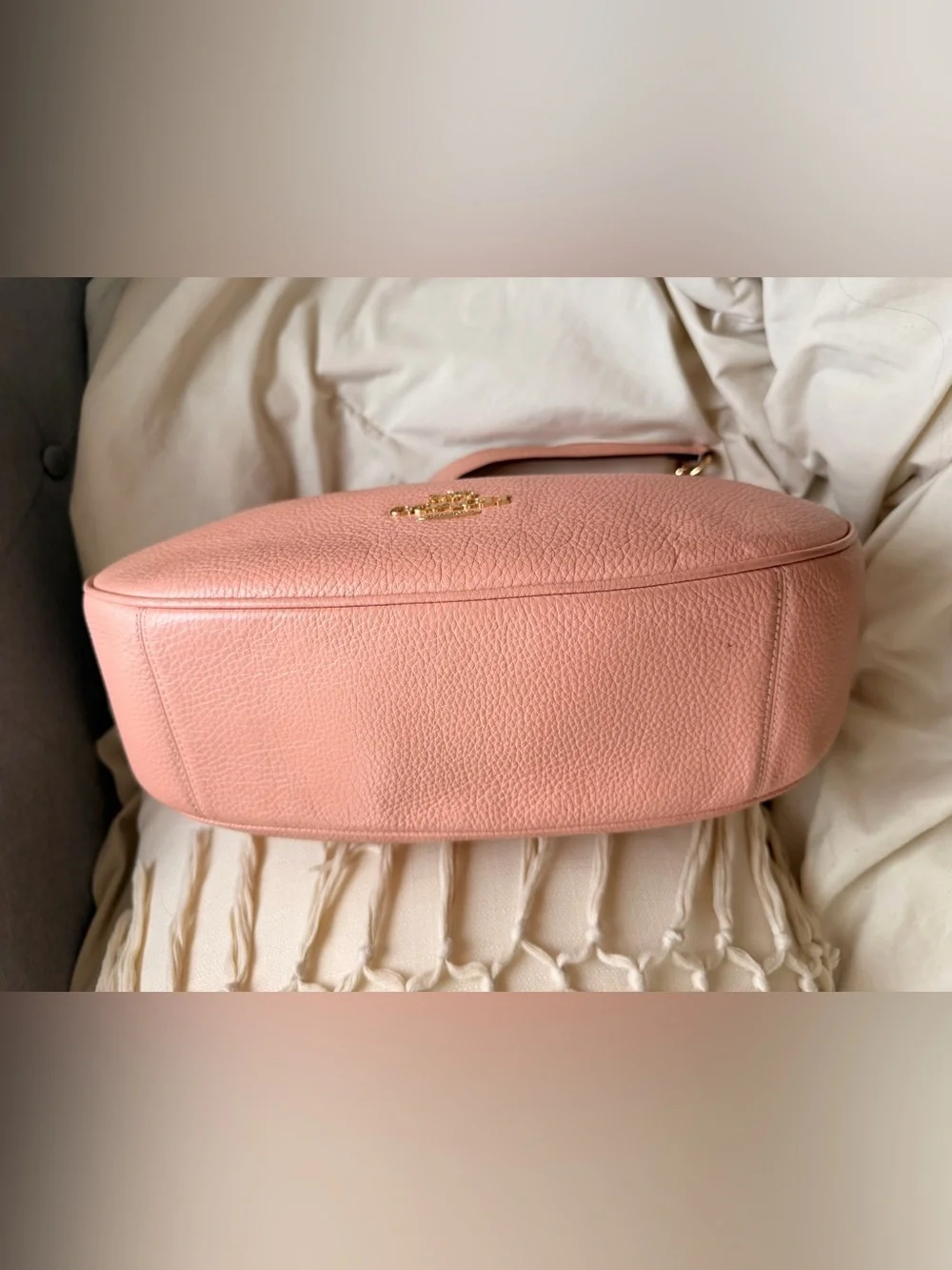 Coach Mara Pink Pebbled Leather Hobo with Gold Hardware 🎀